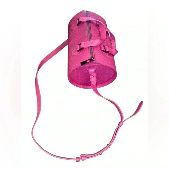 MELI MELO Vera Woven Leather Duffel Satchel In Magenta - Picture 12 of 12